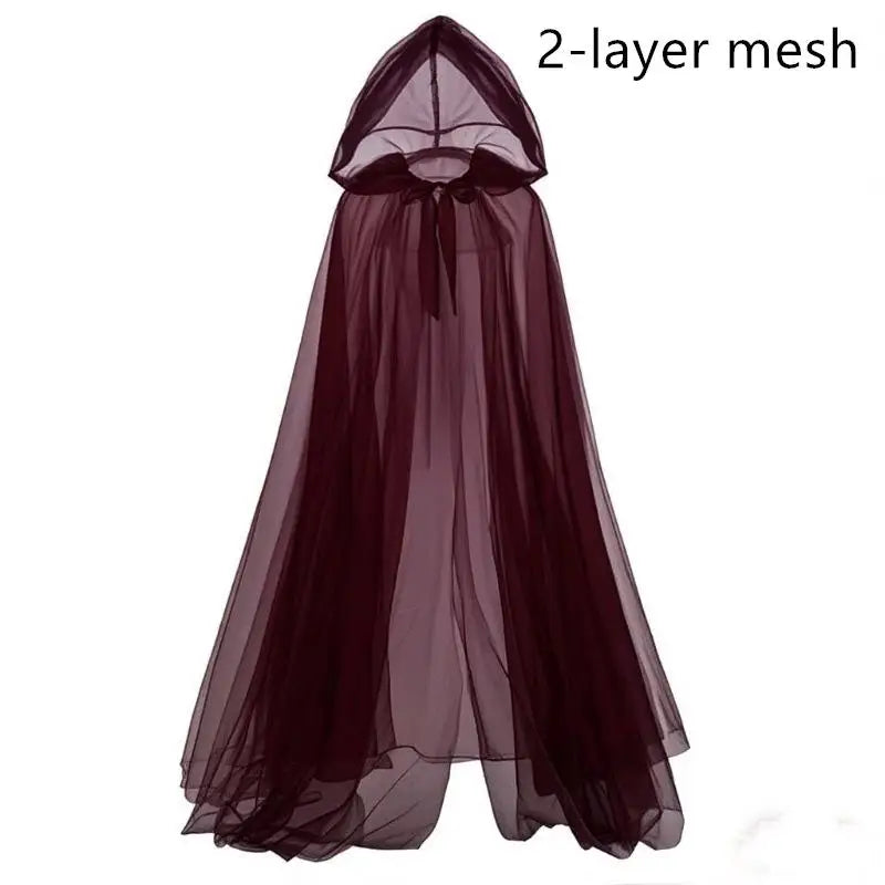 Hanging Cloak Cloak Costume Halloween Ghost Cosplay Costume Cloak Adult Full-length Sheer Cape With Oversized For Adults