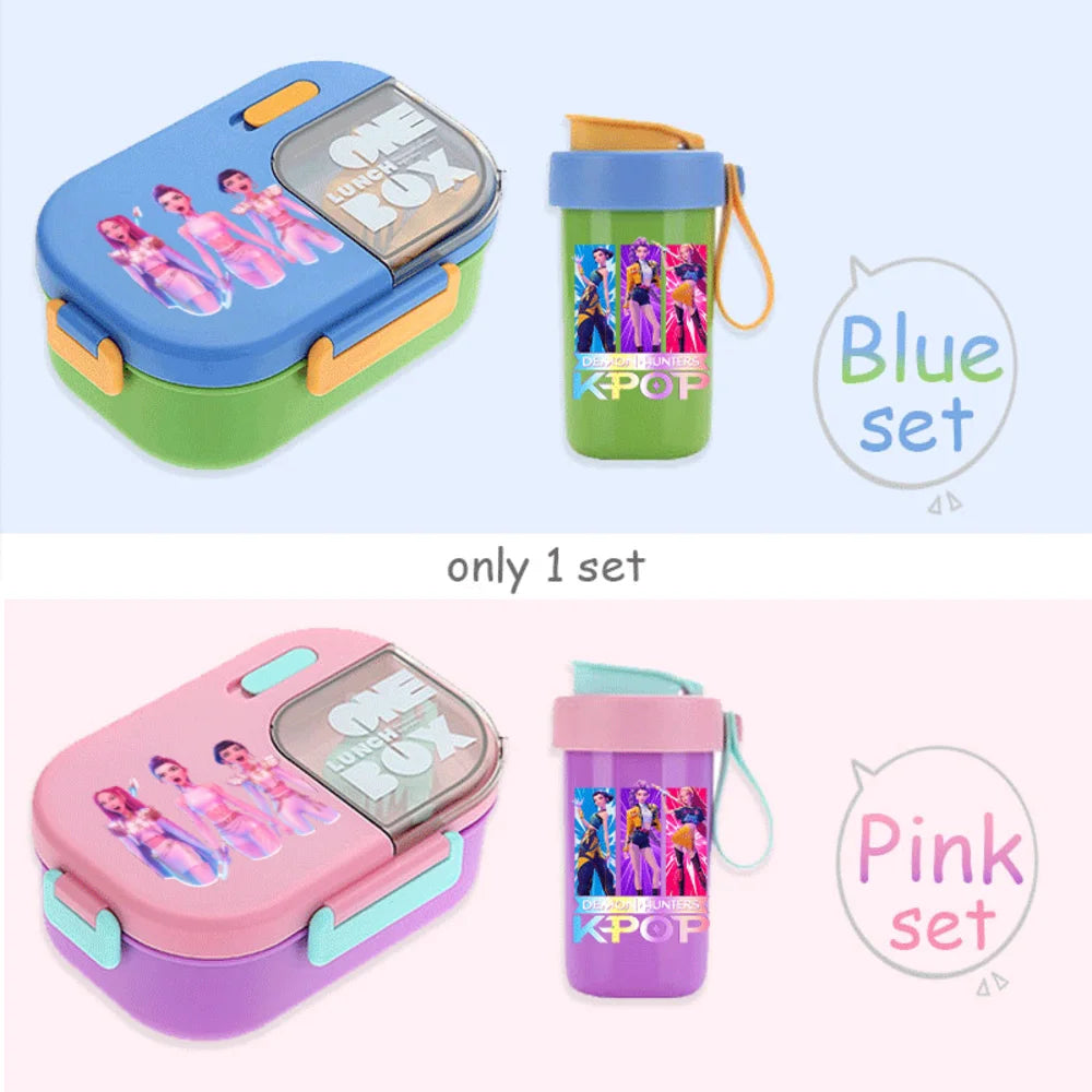 Kawaii Meal Box & Water Cup Set | Kpop-Inspired Bento Tableware