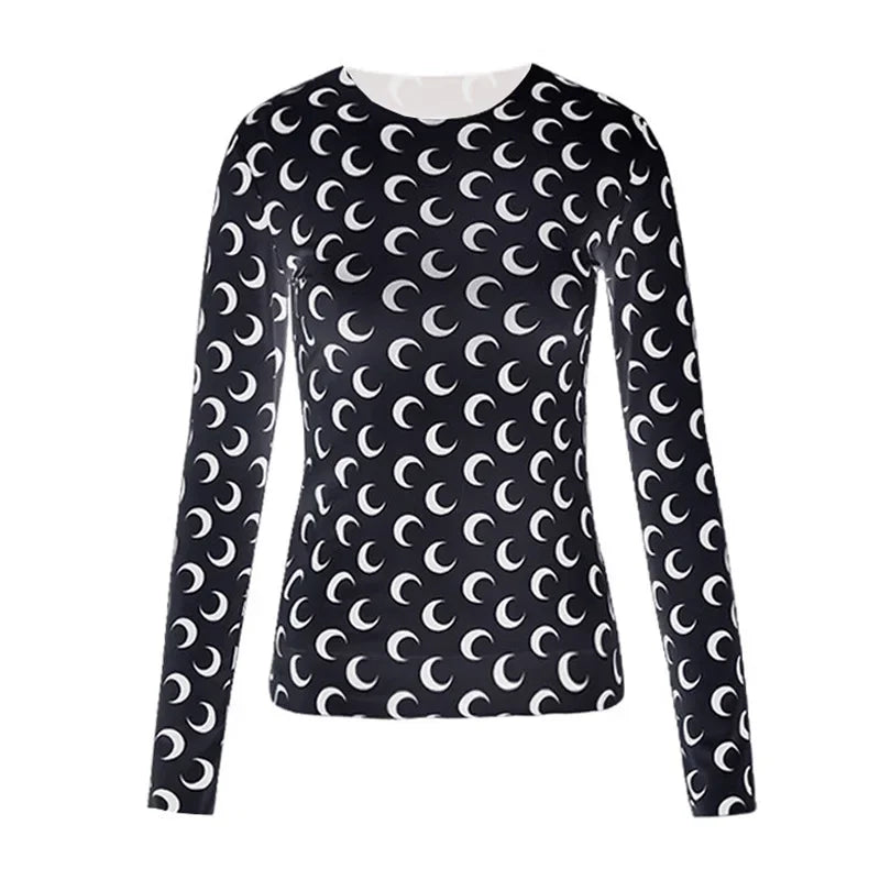 Printed Mesh Women's Long Sleeve Top — Ice Silk Sun Protection Layer