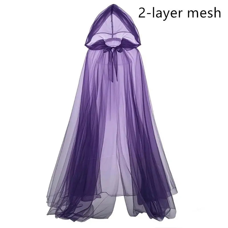 Hanging Cloak Cloak Costume Halloween Ghost Cosplay Costume Cloak Adult Full-length Sheer Cape With Oversized For Adults