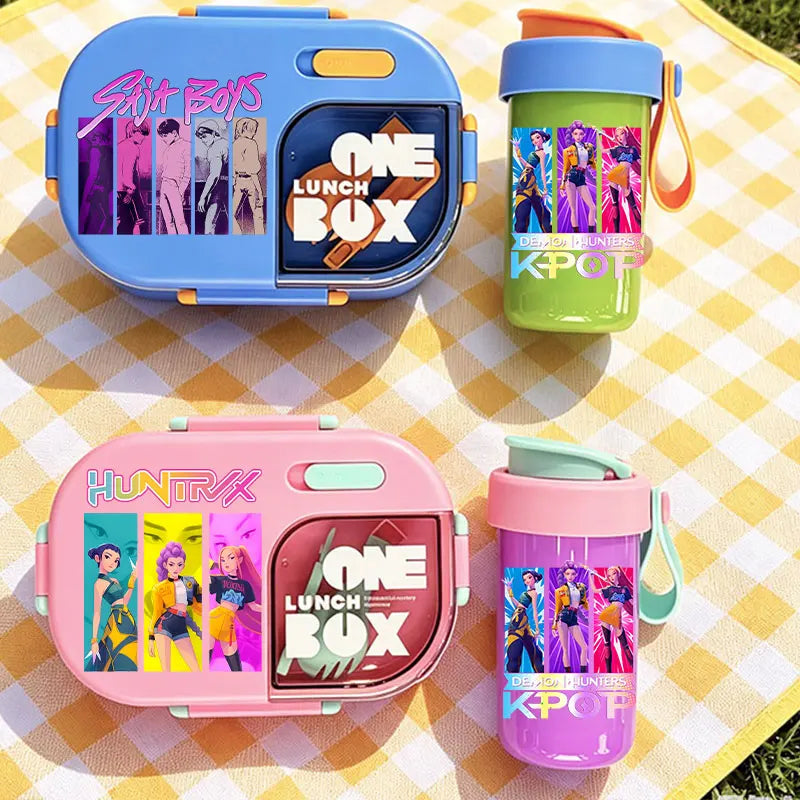 Kawaii Meal Box & Water Cup Set | Kpop-Inspired Bento Tableware