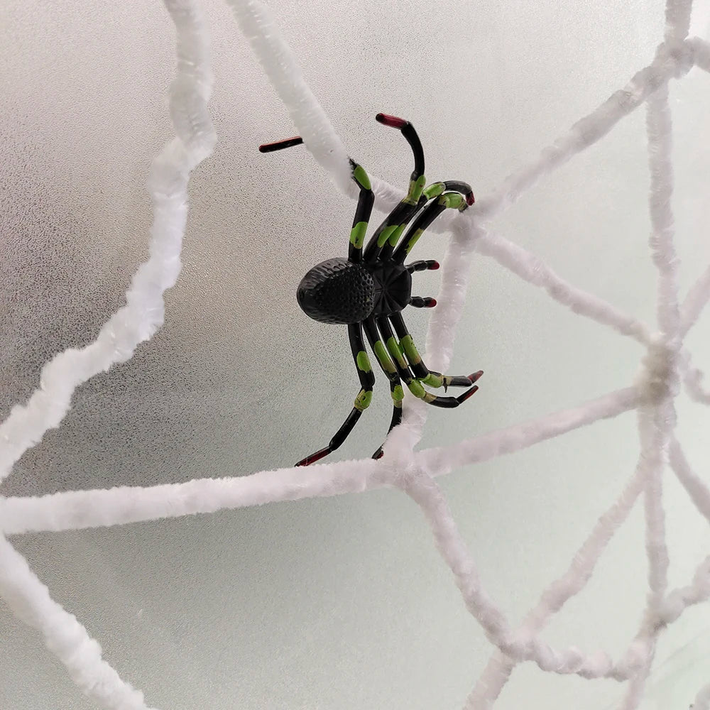 Halloween Decorations Artificial Spider Web Plush Spider Web Halloween Party Haunted House Holiday Outdoor Prank Props Supplies