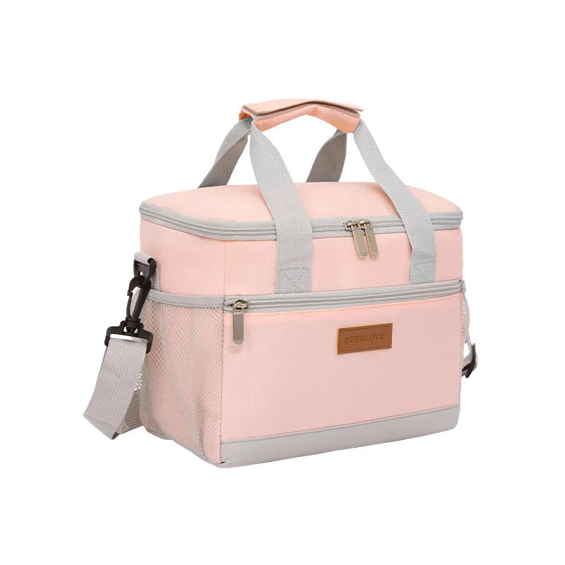 Insulated Lunch Bag | Double Compartment Large Capacity Tote