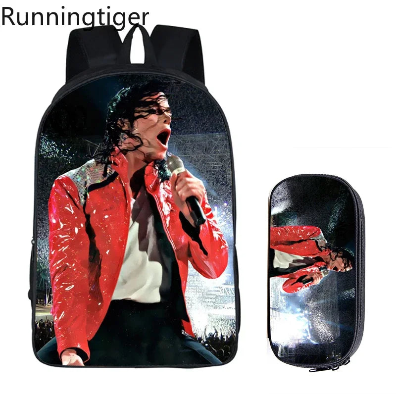 Michael Jackson Backpack 2pc Set | School Bag with Pencil Case