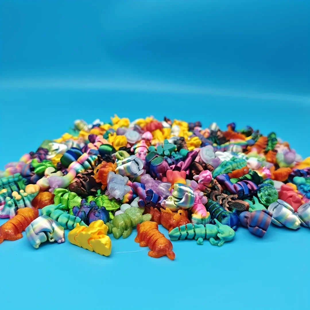 10/30pc [3D printed mini animal decorations] Fantasy animal decorations, bright mixed colors, suitable for home and office decoration, car decoration, Christmas, Halloween and other holiday gifts