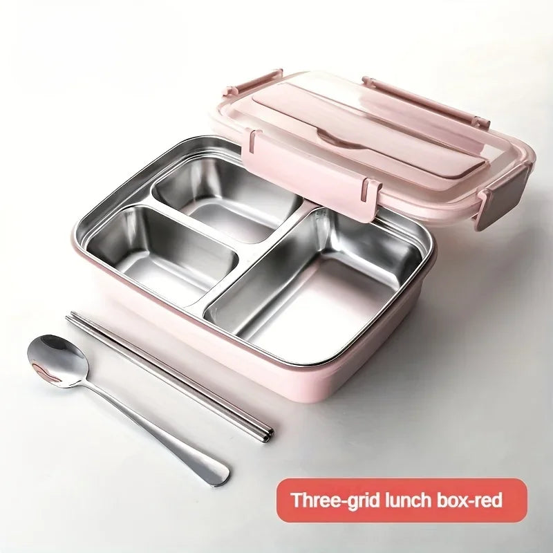 Leak-Proof Stainless Steel Bento Lunch Box | 3 & 4 Compartments