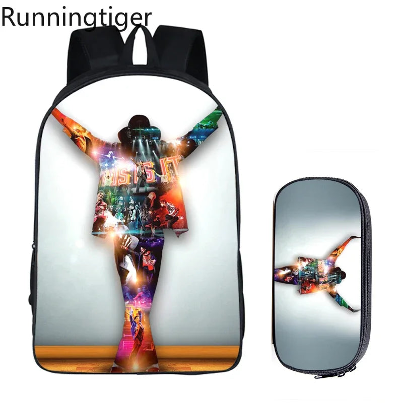 Michael Jackson Backpack 2pc Set | School Bag with Pencil Case