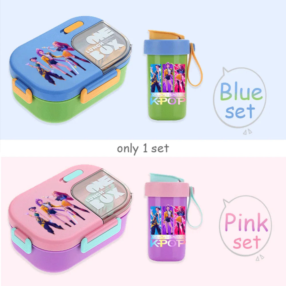 Kawaii Meal Box & Water Cup Set | Kpop-Inspired Bento Tableware