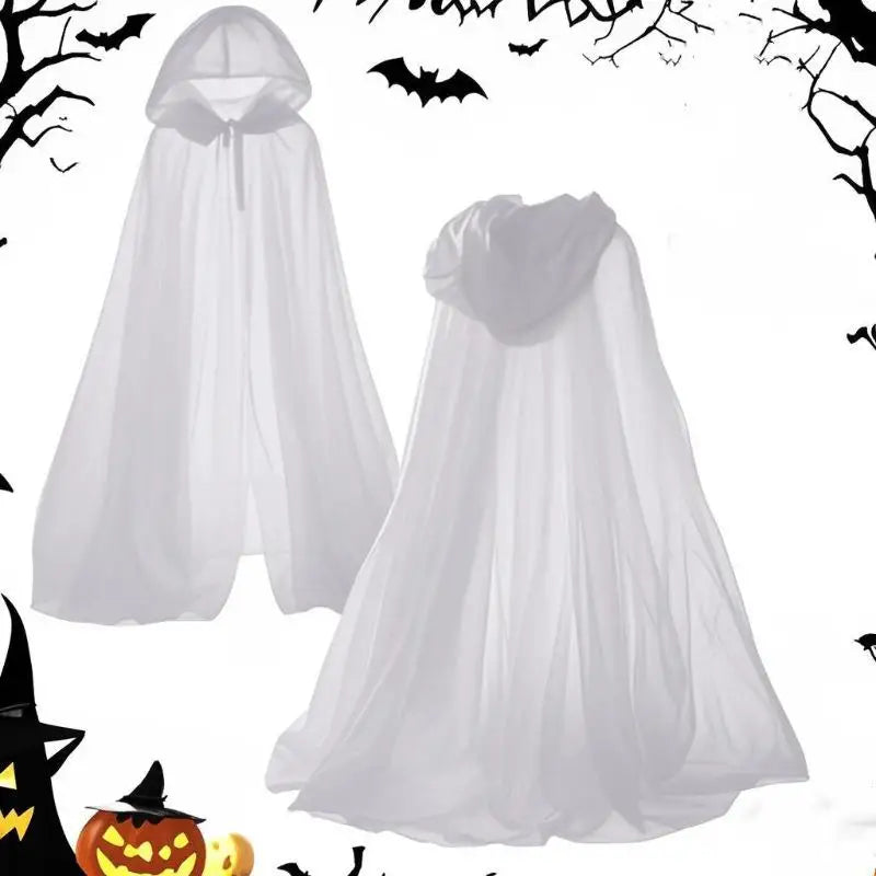 Hanging Cloak Cloak Costume Halloween Ghost Cosplay Costume Cloak Adult Full-length Sheer Cape With Oversized For Adults