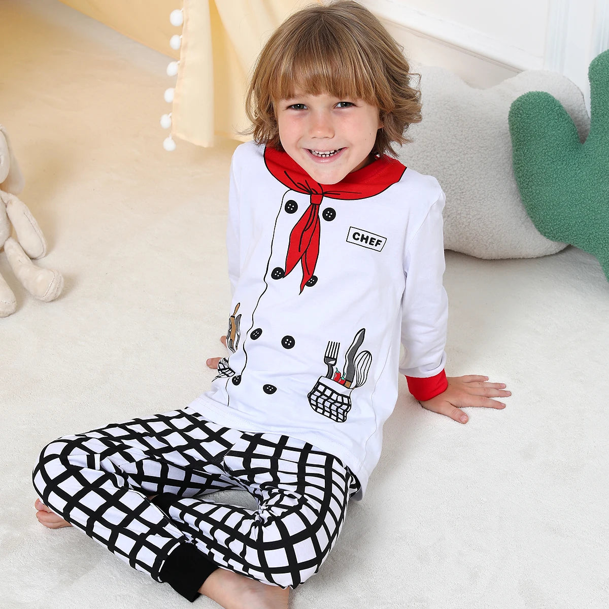 Chef Clothes Kids Halloween Costume Boys Cooking Game Uniform for Cosplay Party Toddler Preschool Career Day Theme Clothing Sets