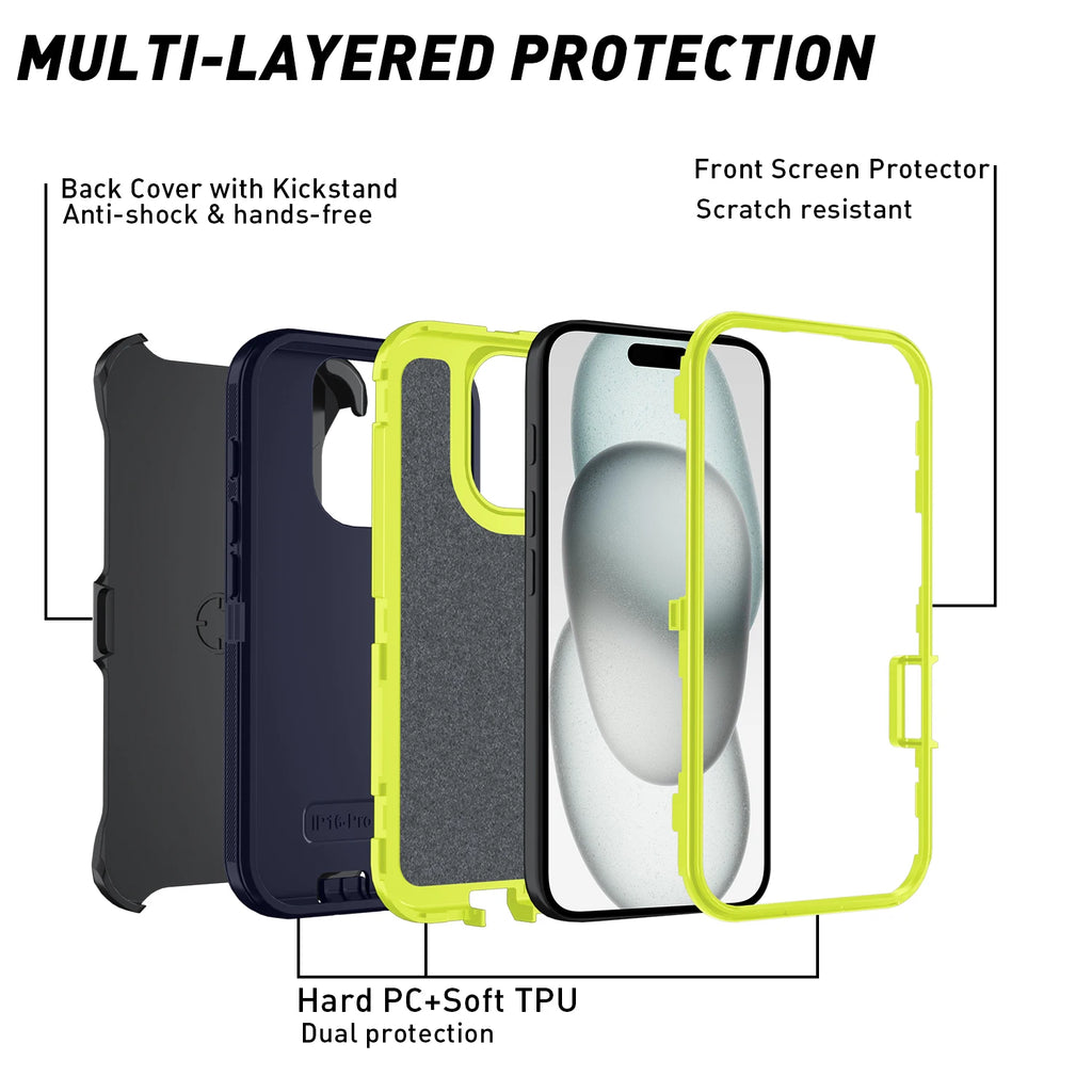 Armor Shockproof Defender iPhone Case | Hard PC + TPU Protection