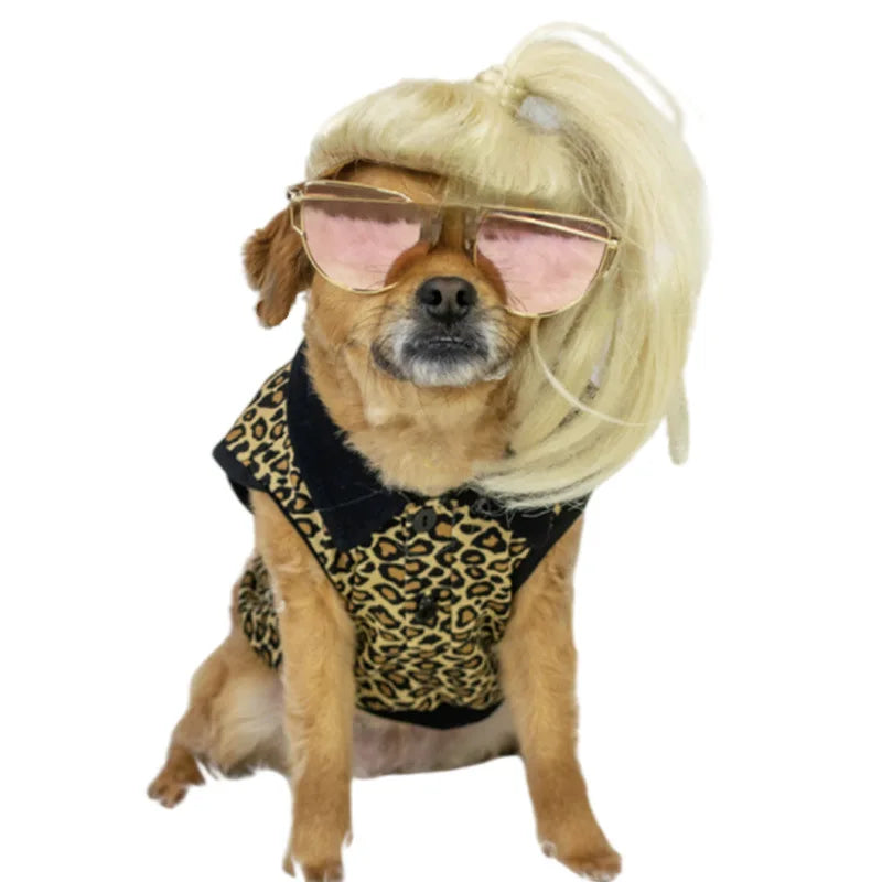 Curly Hair Straight Wig for Cat and Dog, Pet Supplies, Halloween Pet Accessories dog hats