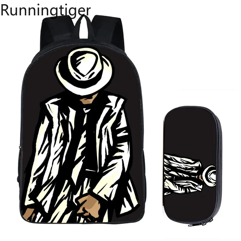 Michael Jackson Backpack 2pc Set | School Bag with Pencil Case