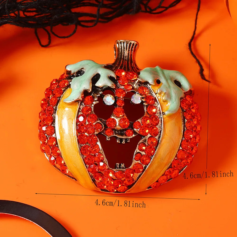 Halloween Witch Hat Broom Pumpkin Design Men Women Brooch Pin，Quirky Novelty Clothing & Accessories，Holiday Party Favors
