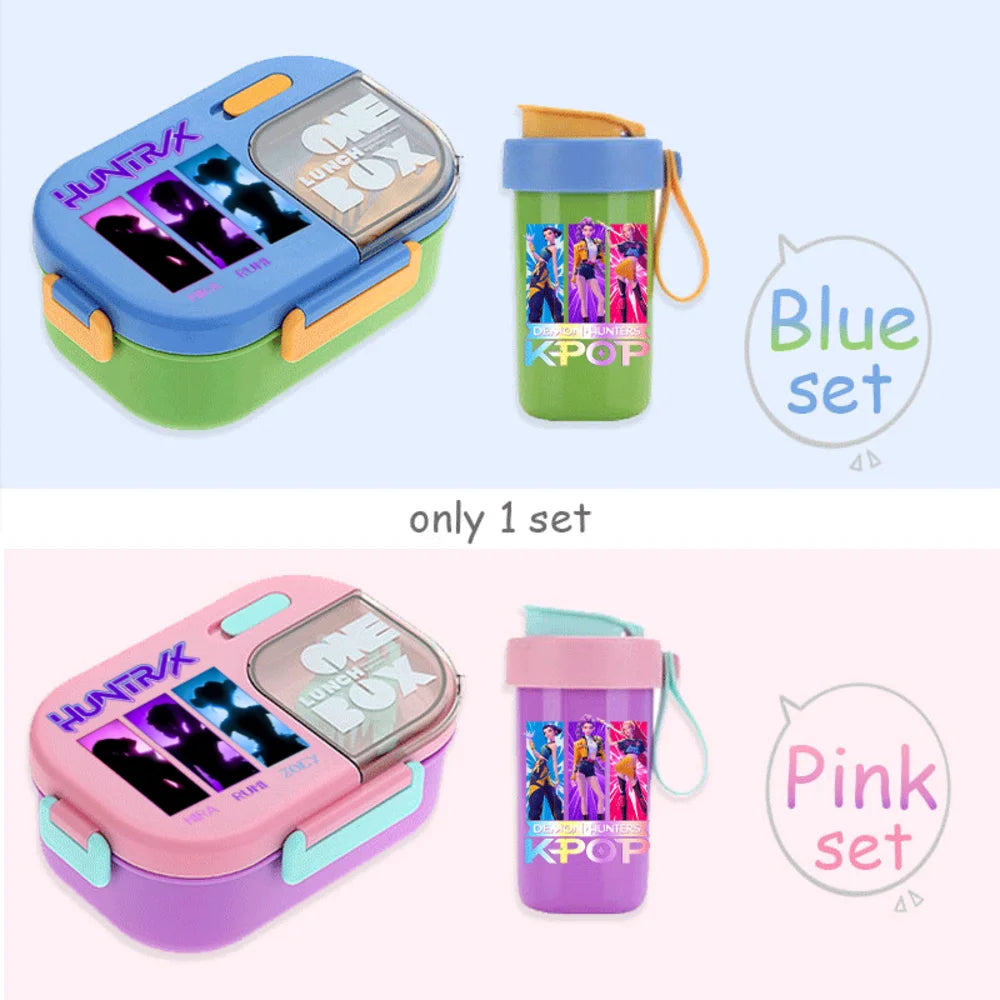 Kawaii Meal Box & Water Cup Set | Kpop-Inspired Bento Tableware