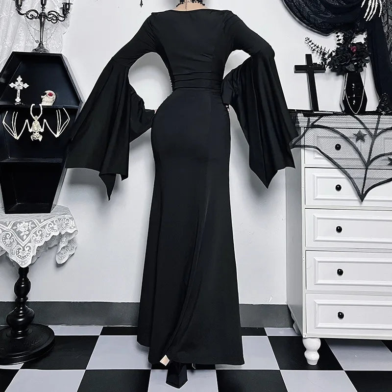 Autumn and Winter New Halloween Fashion Elegant Slim-fit Dress Bat Sleeve Fishtail Dress Women's Clothing