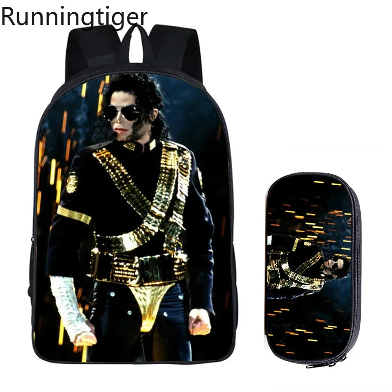 Michael Jackson Backpack 2pc Set | School Bag with Pencil Case