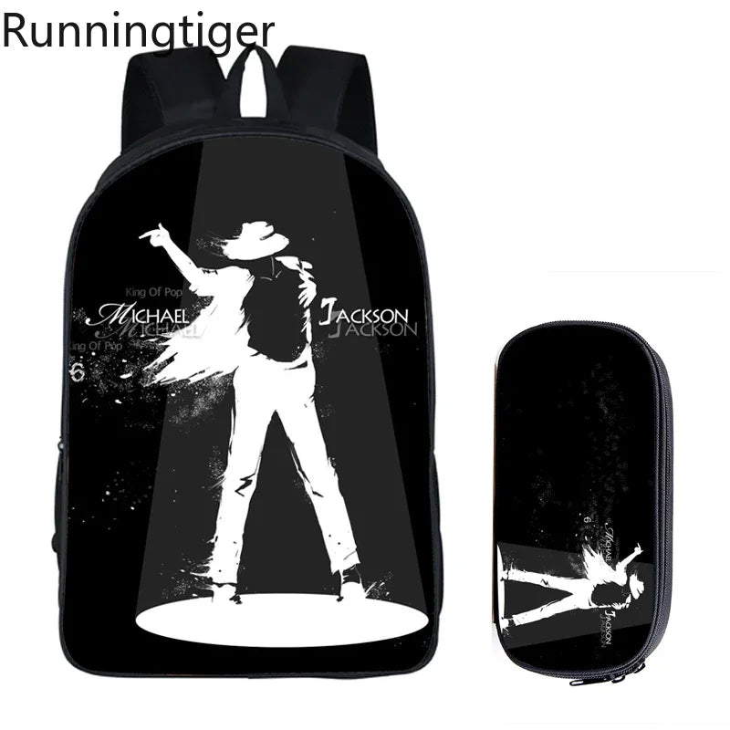 Michael Jackson Backpack 2pc Set | School Bag with Pencil Case