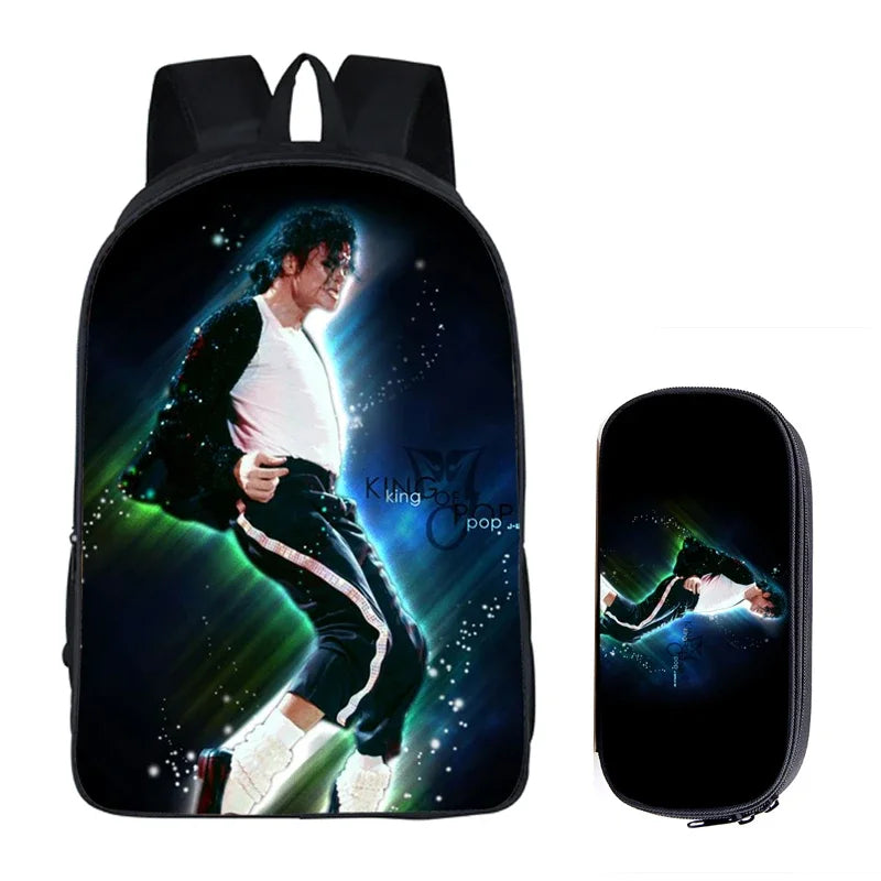 Michael Jackson Backpack 2pc Set | School Bag with Pencil Case