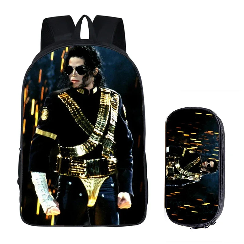 Michael Jackson Backpack 2pc Set | School Bag with Pencil Case