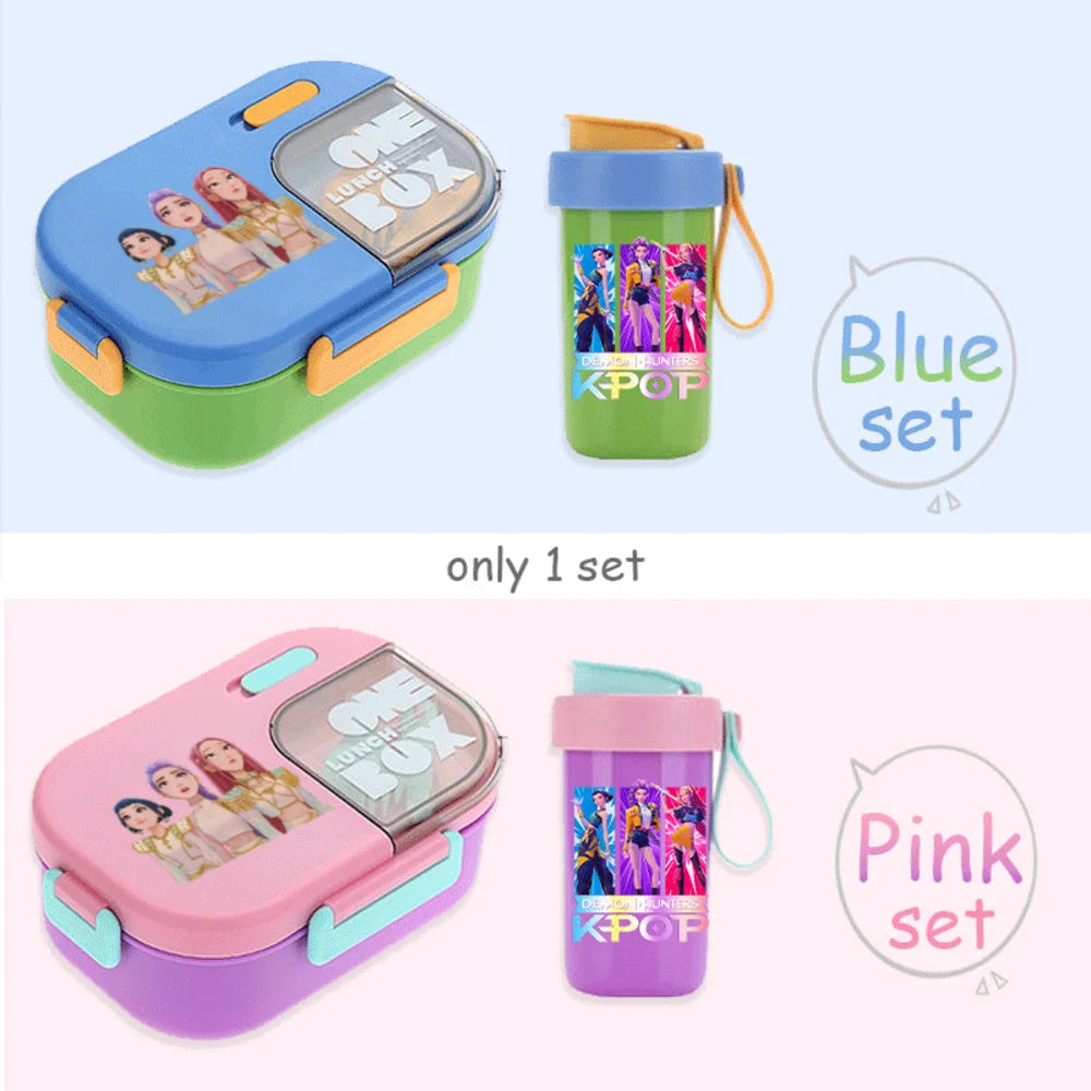 Kawaii Meal Box & Water Cup Set | Kpop-Inspired Bento Tableware