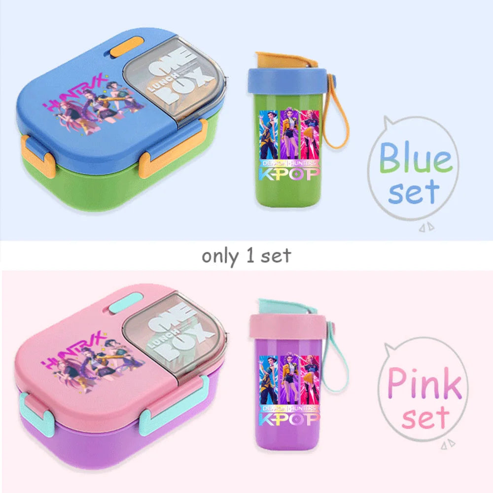 Kawaii Meal Box & Water Cup Set | Kpop-Inspired Bento Tableware