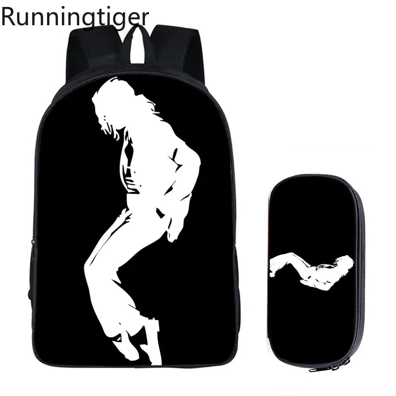 Michael Jackson Backpack 2pc Set | School Bag with Pencil Case