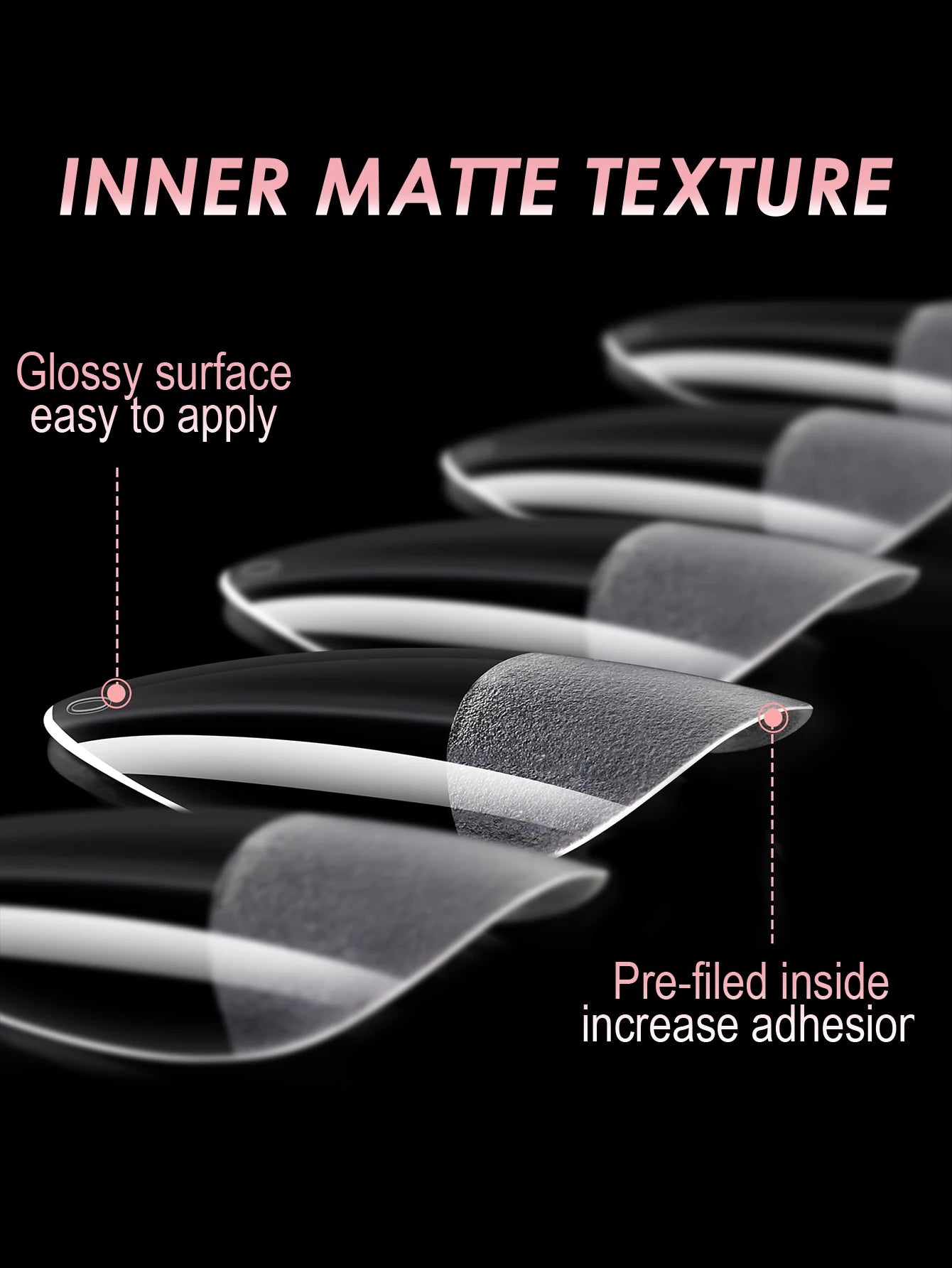 Clear Almond Press-On Nail Tips — Short Soft Gel Full Cover Set