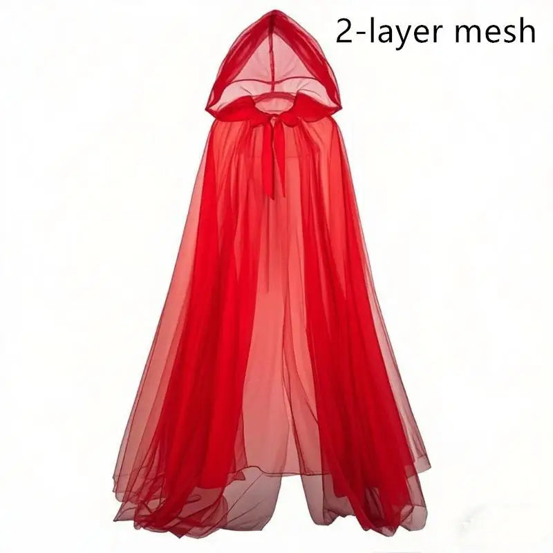 Hanging Cloak Cloak Costume Halloween Ghost Cosplay Costume Cloak Adult Full-length Sheer Cape With Oversized For Adults