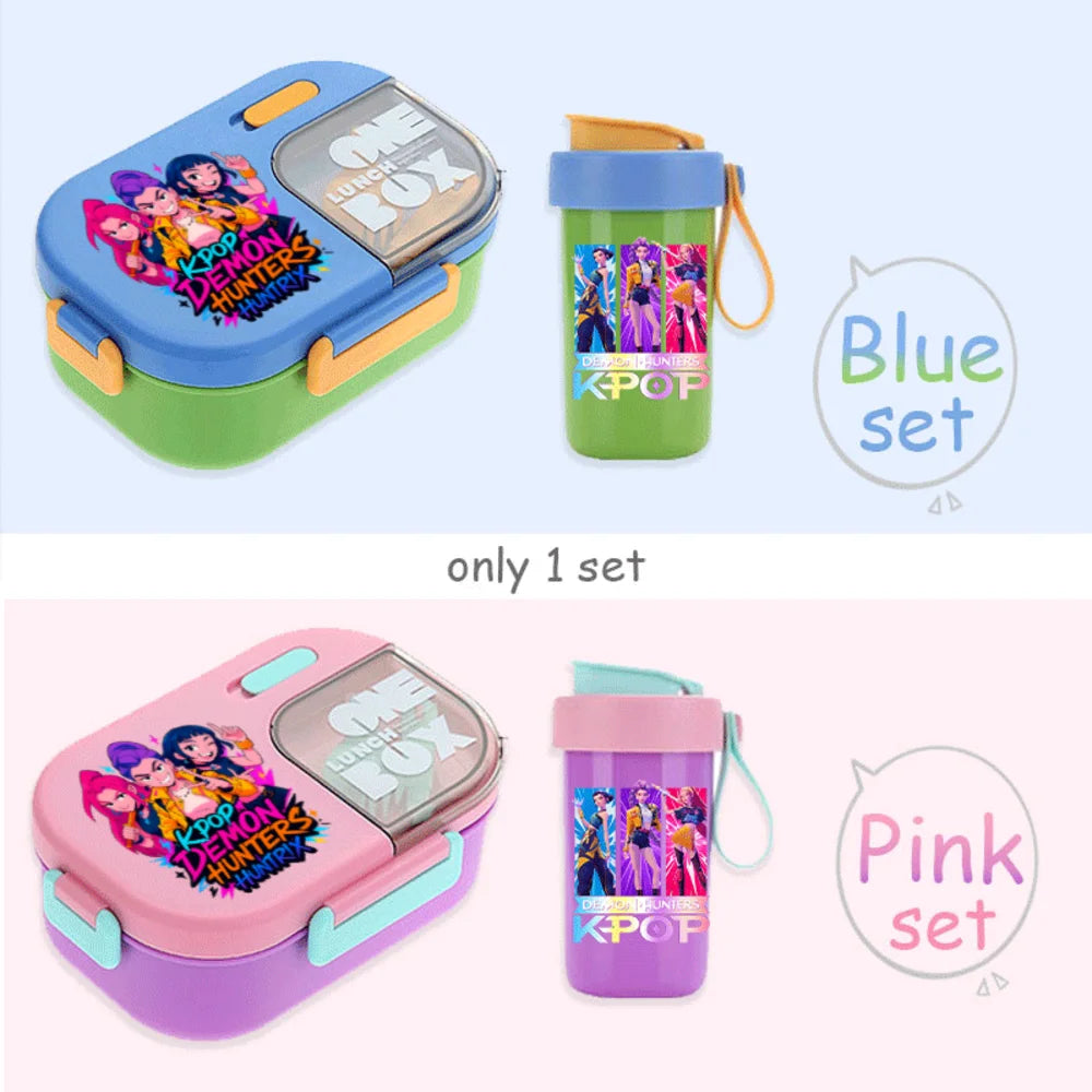 Kawaii Meal Box & Water Cup Set | Kpop-Inspired Bento Tableware