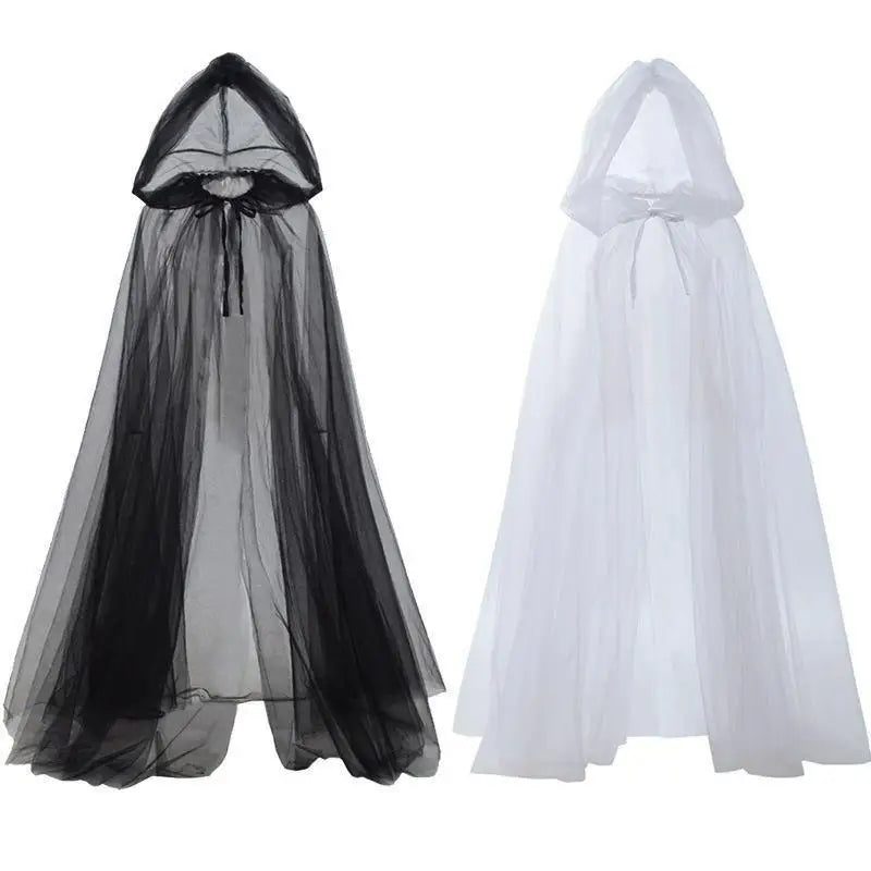 Hanging Cloak Cloak Costume Halloween Ghost Cosplay Costume Cloak Adult Full-length Sheer Cape With Oversized For Adults