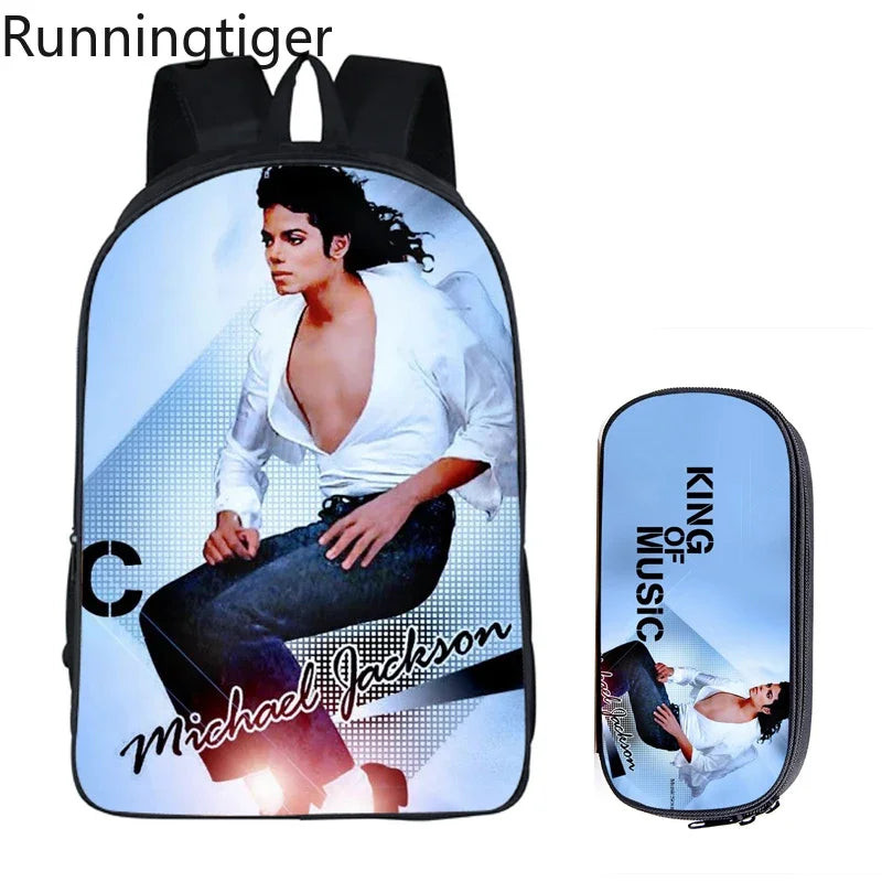 Michael Jackson Backpack 2pc Set | School Bag with Pencil Case