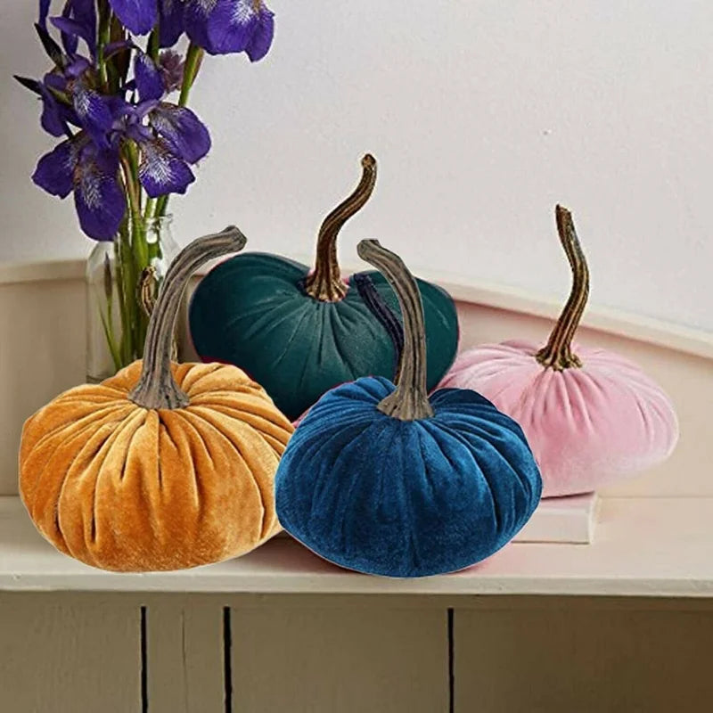 Halloween Pumpkin Plush Throw Pillows Handmade Soft Velvet Pillow Cushion Halloween Decor Ornaments Crafts Holidays Props