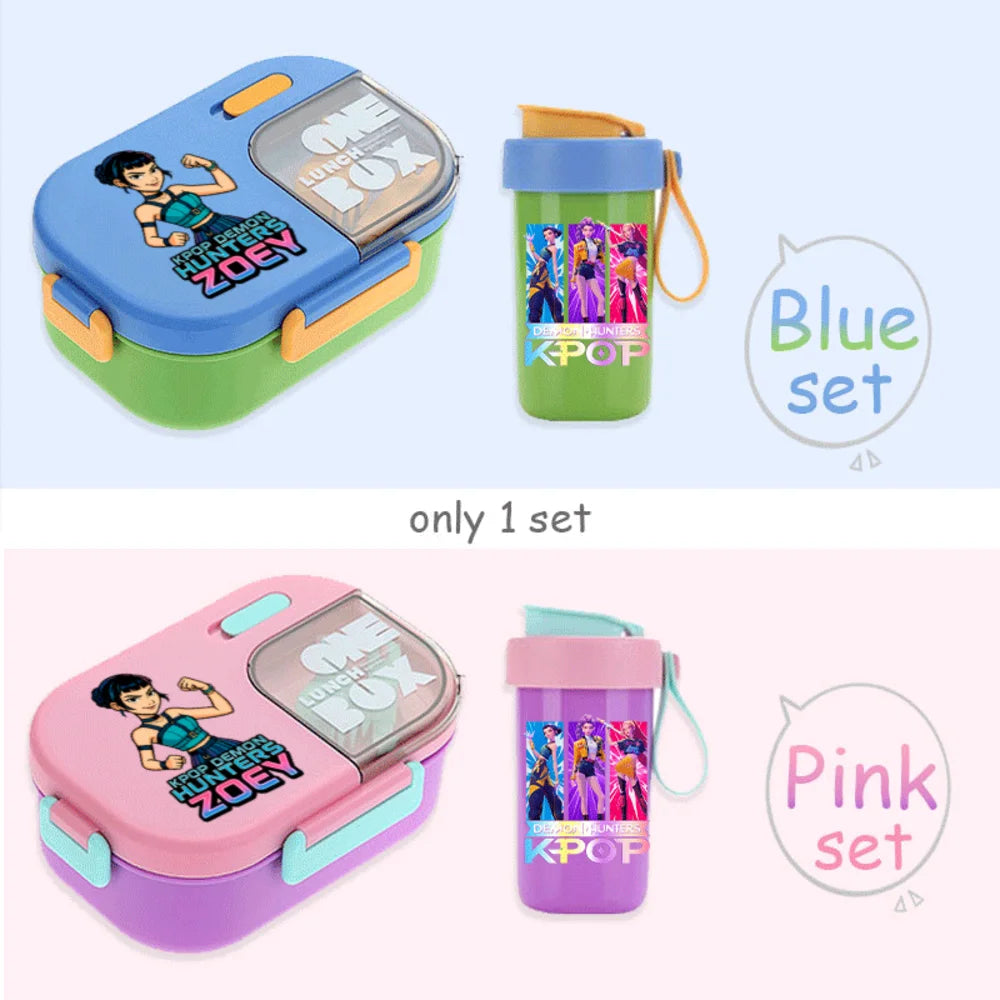 Kawaii Meal Box & Water Cup Set | Kpop-Inspired Bento Tableware