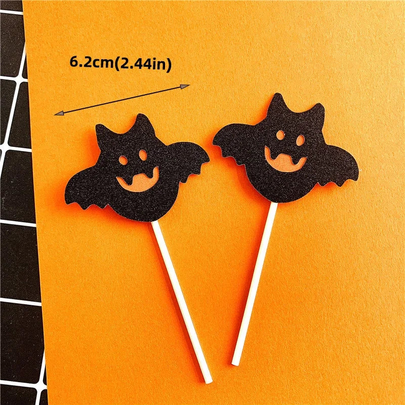 2025 Halloween Cake Decorations Pumpkin Ghost Black Castle Haunted Houses Cake Toppers for Happy Halloween Party Supplies