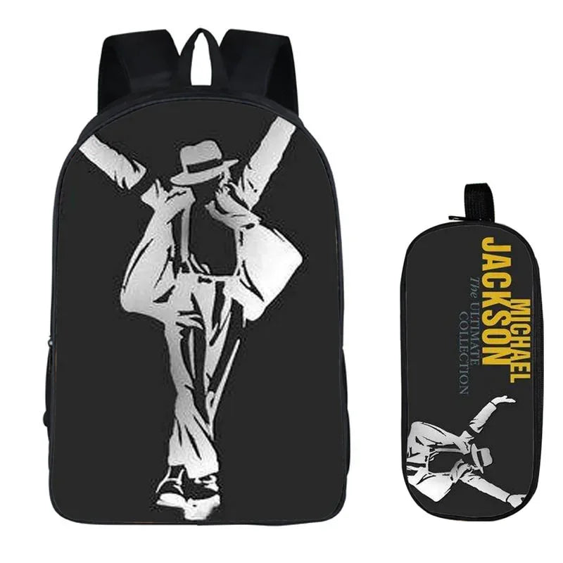 Michael Jackson Backpack 2pc Set | School Bag with Pencil Case