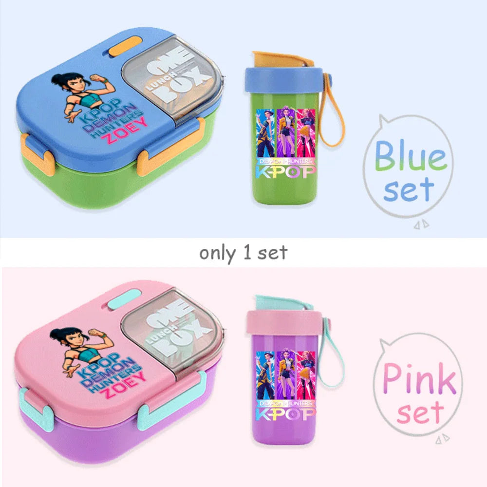 Kawaii Meal Box & Water Cup Set | Kpop-Inspired Bento Tableware