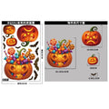 Halloween Window Glass Stickers Cartoon Pumpkin Lantern Candy Bat Skull Witch Hat Static Sticker Happy Halloween Day Party Decor