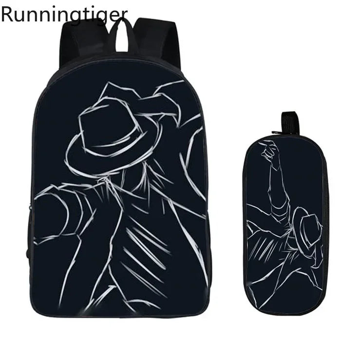 Michael Jackson Backpack 2pc Set | School Bag with Pencil Case