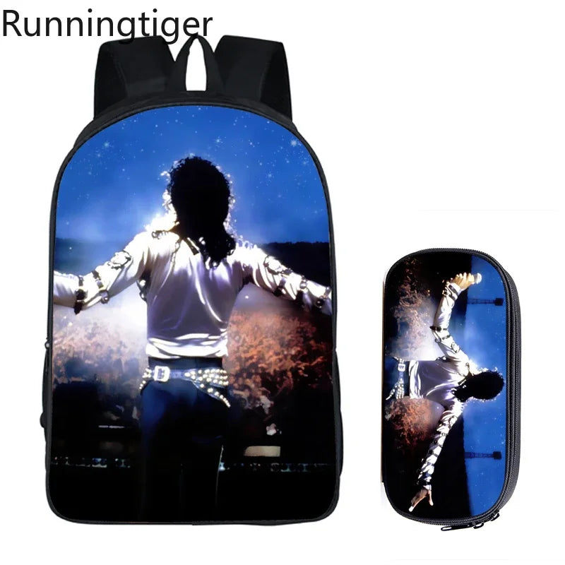 Michael Jackson Backpack 2pc Set | School Bag with Pencil Case