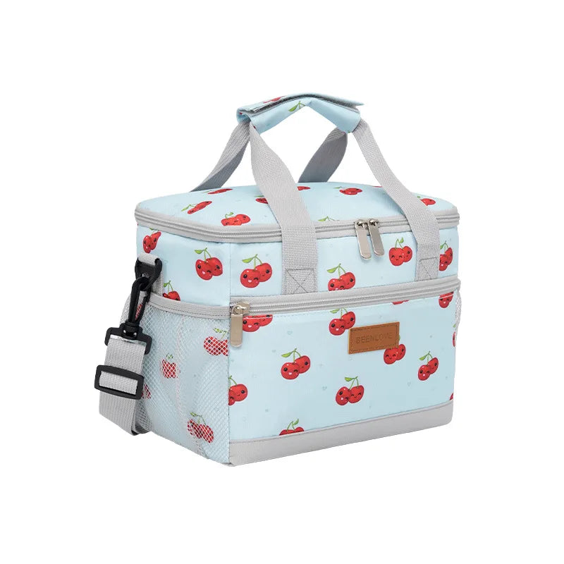 Insulated Lunch Bag | Double Compartment Large Capacity Tote