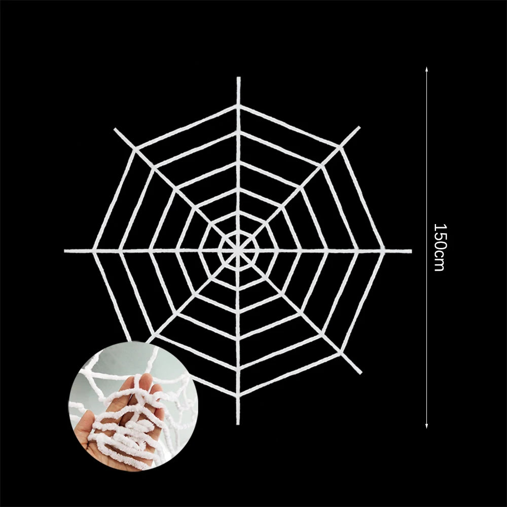 Halloween Decorations Artificial Spider Web Plush Spider Web Halloween Party Haunted House Holiday Outdoor Prank Props Supplies
