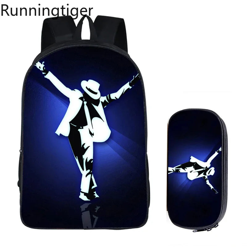 Michael Jackson Backpack 2pc Set | School Bag with Pencil Case