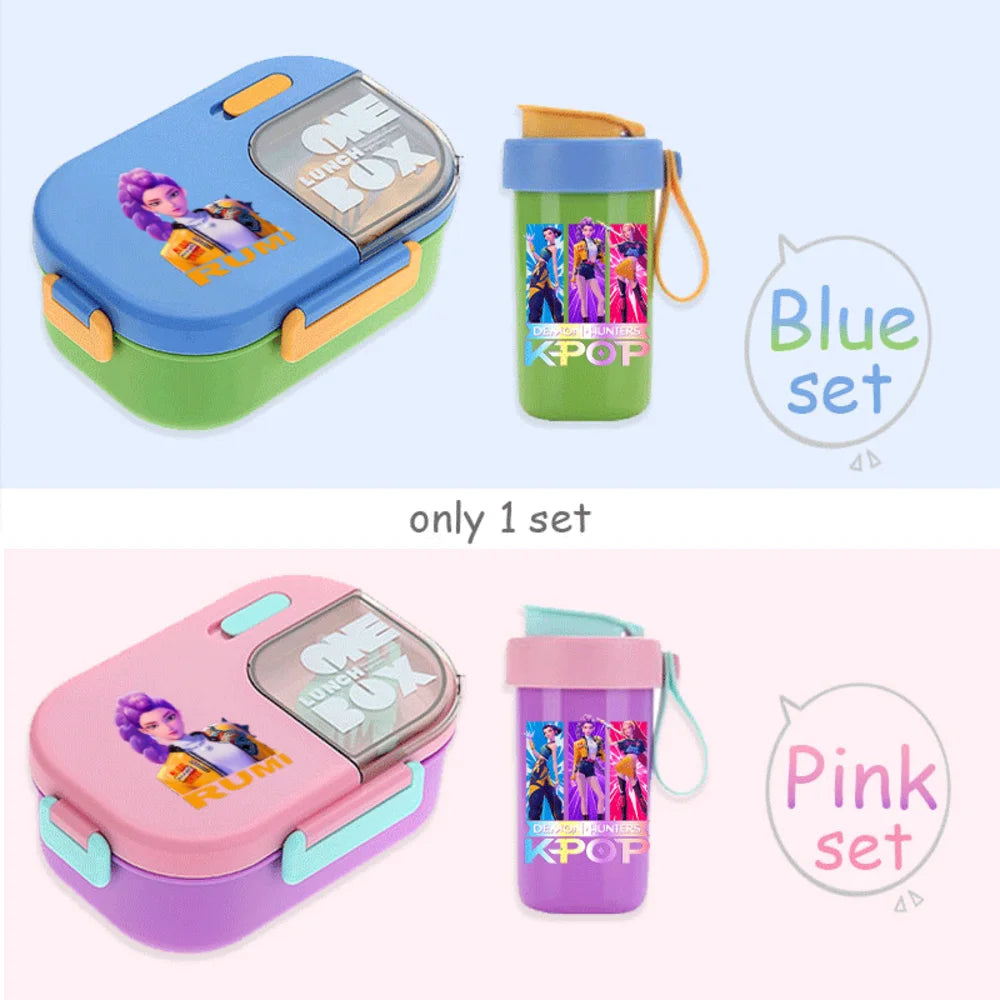 Kawaii Meal Box & Water Cup Set | Kpop-Inspired Bento Tableware