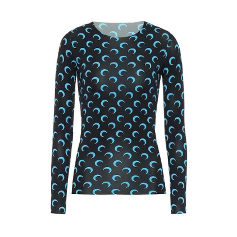 Printed Mesh Women's Long Sleeve Top — Ice Silk Sun Protection Layer