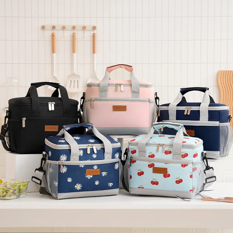 Insulated Lunch Bag | Double Compartment Large Capacity Tote
