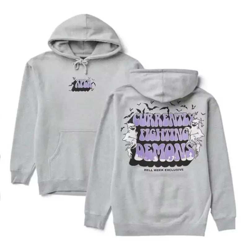 XPLR Sam and Colby Hell Week Fighting Demons HW Halloween Merch Hoodies Unisex Hooded Sweatshirt Casual Clothing