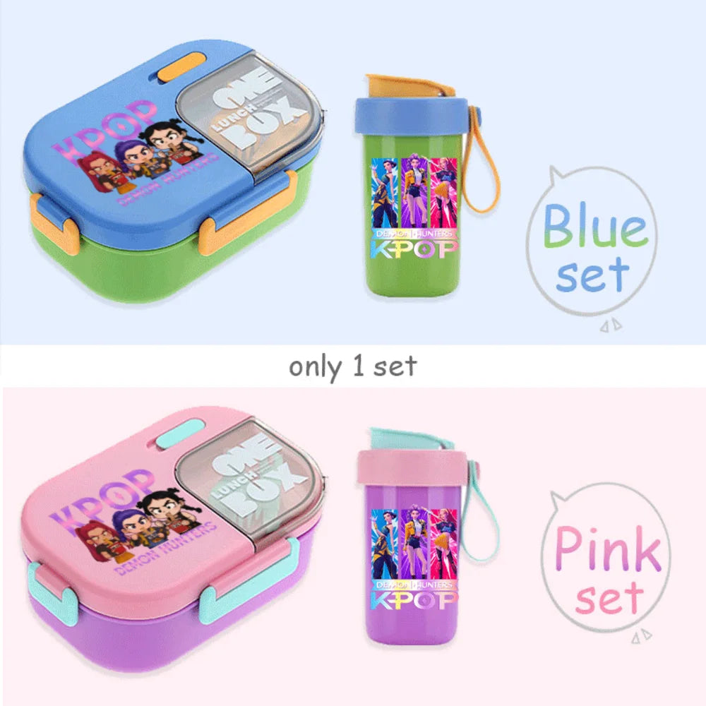 Kawaii Meal Box & Water Cup Set | Kpop-Inspired Bento Tableware