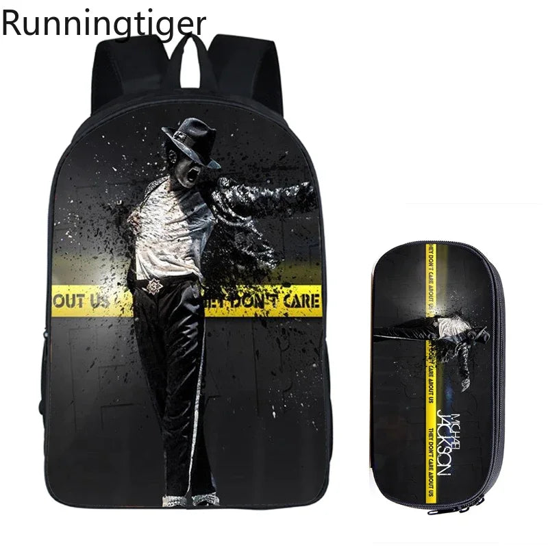 Michael Jackson Backpack 2pc Set | School Bag with Pencil Case