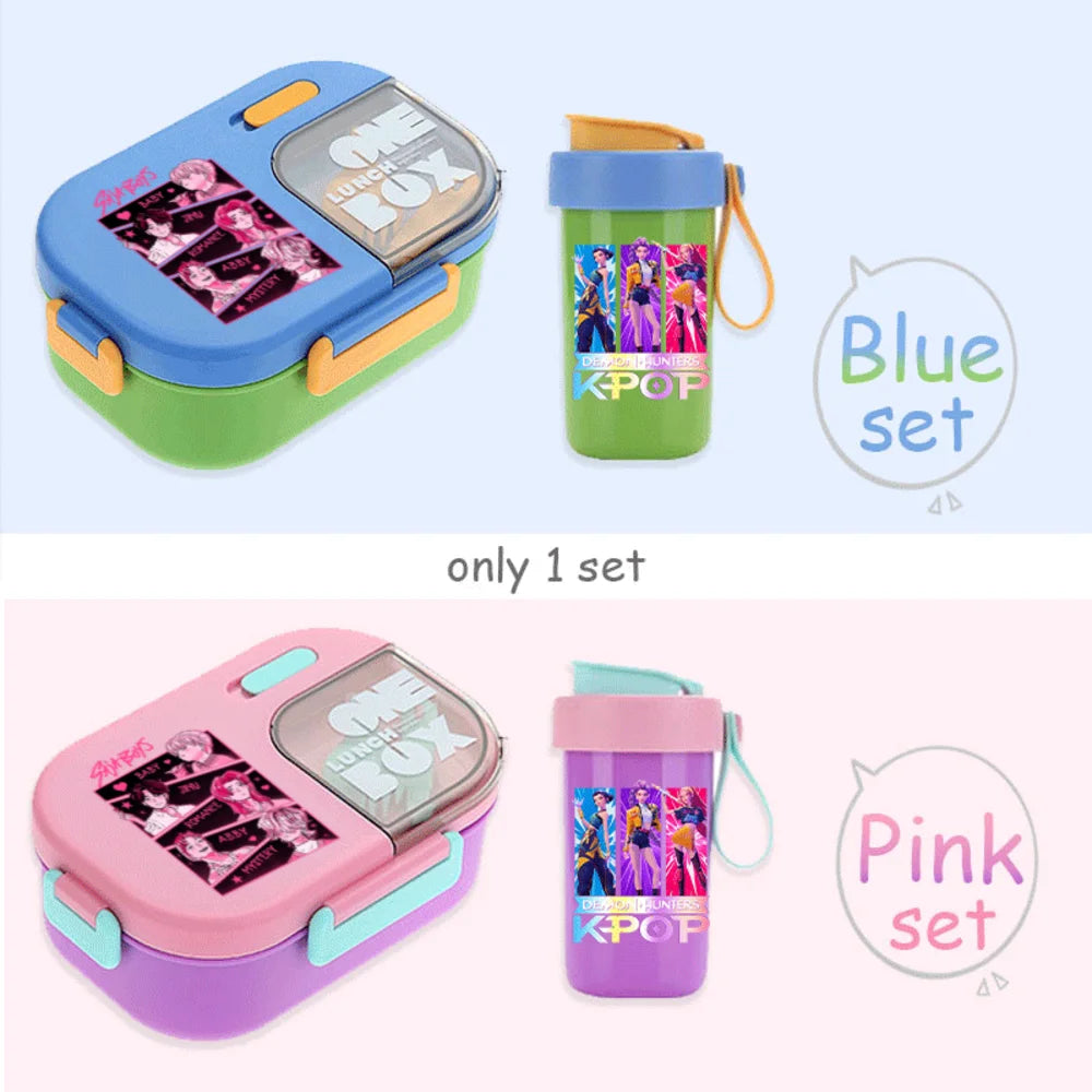 Kawaii Meal Box & Water Cup Set | Kpop-Inspired Bento Tableware